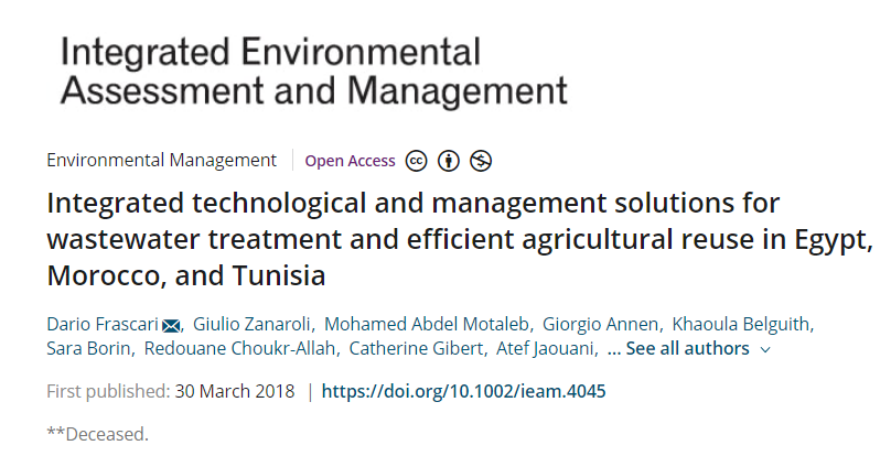 MADFORWATER project screenshot of new published article on wastewater treatment